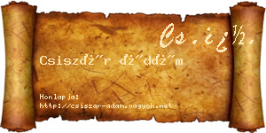 Csiszár Ádám névjegykártya